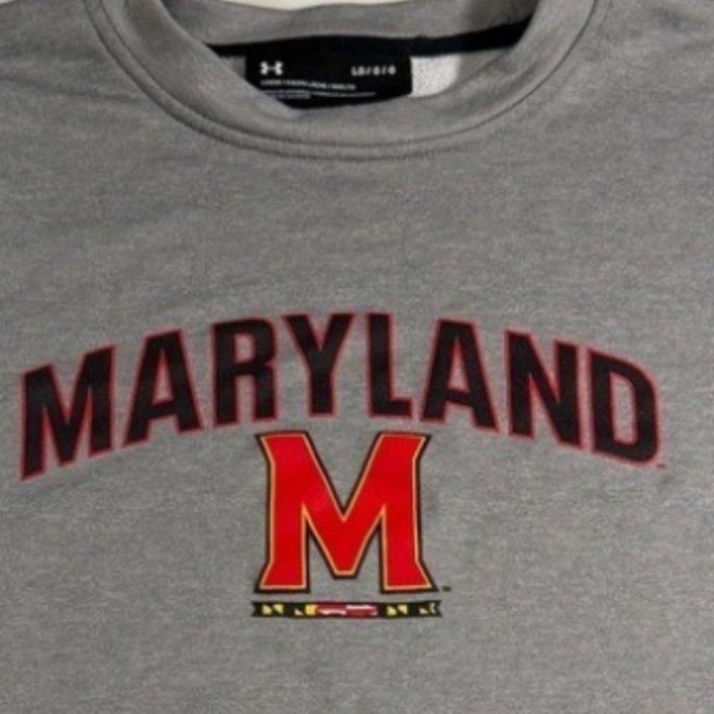 Under Armour Maryland Terrapins‎ Crewneck Sweatshirt Gray Mens Large Pullover